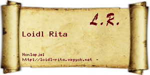 Loidl Rita névjegykártya