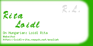 rita loidl business card